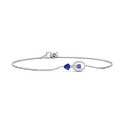 Three Stone White Gold Tanzanite Bracelets