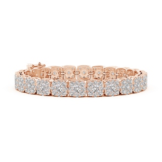 3.2mm IJI1I2 Cushion Composite Diamond Tennis Bracelet in Rose Gold