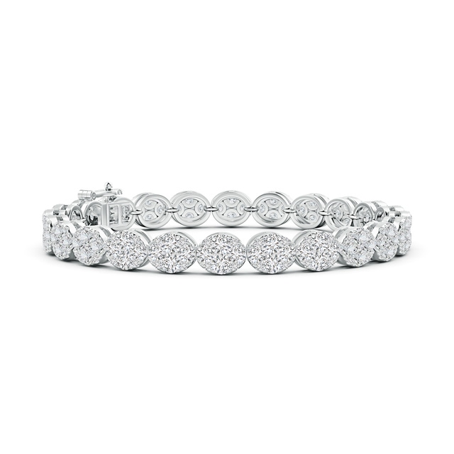 Diamond Charms Tennis Bracelet In 14K White Gold