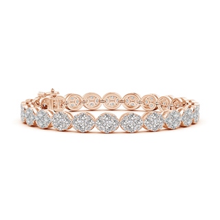 3.2mm IJI1I2 Oval Composite Diamond Tennis Bracelet in Rose Gold