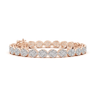 3mm IJI1I2 Oval Composite Diamond Tennis Bracelet in 9K Rose Gold