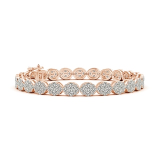 3mm KI3 Oval Composite Diamond Tennis Bracelet in 10K Rose Gold