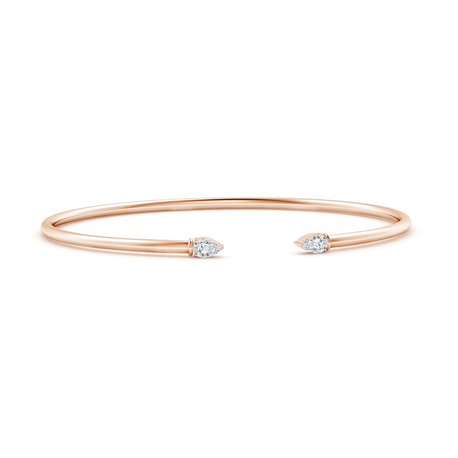 Channel-Set Diamond Bangle Bracelet with Hinged Clip