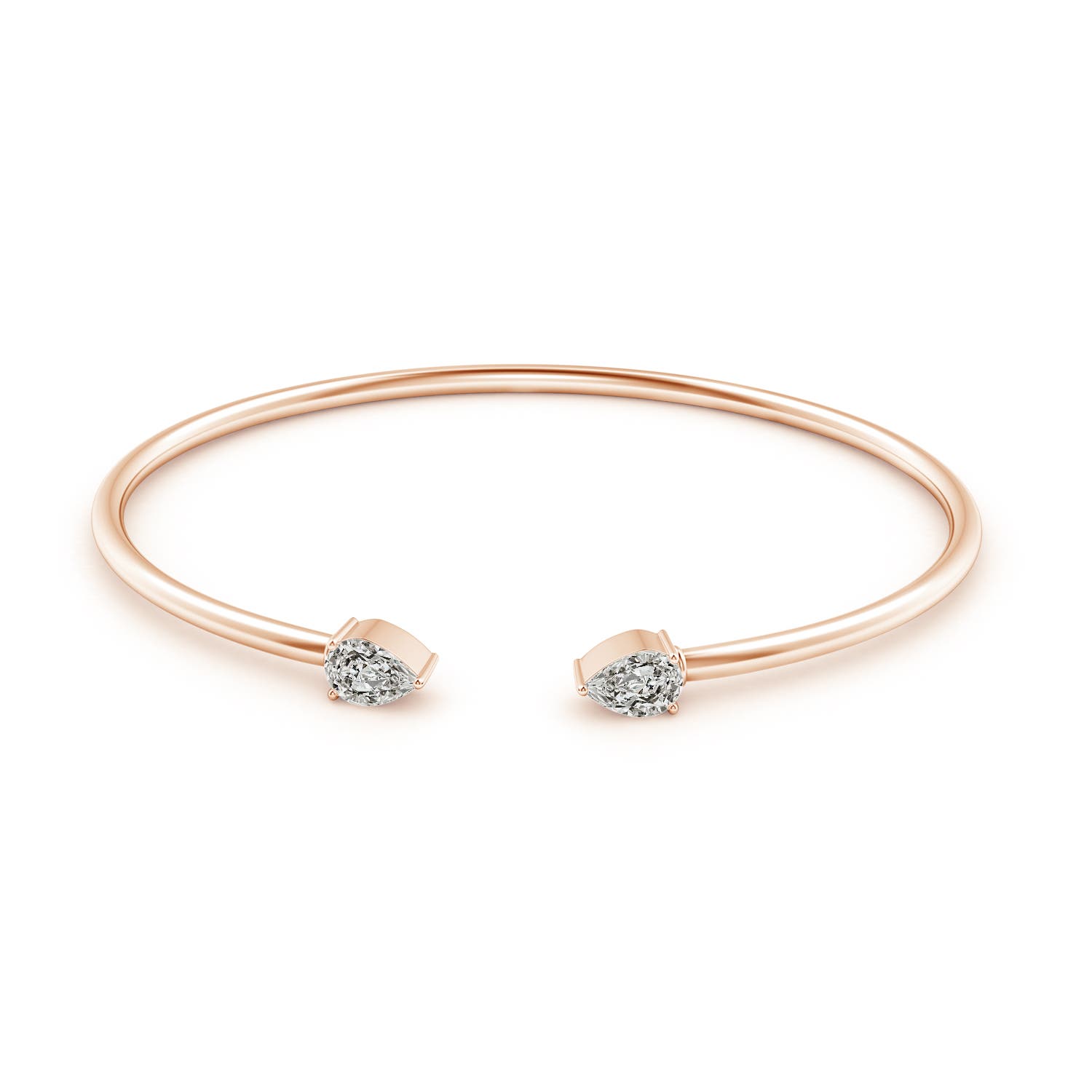 7x5mm KI3 Pear-Shaped Diamond Flex Bracelet in Rose Gold - side 1