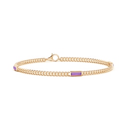 Baguette Amethyst Chain Bracelets