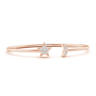 2.25mm GVS2 Pave-Set Diamond Star and Moon Flex Bangle in Rose Gold