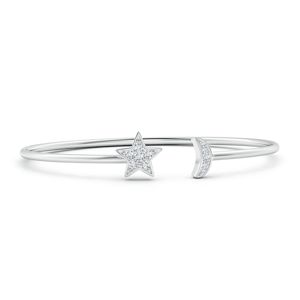 2.25mm GVS2 Pave-Set Diamond Star and Moon Flex Bangle in White Gold