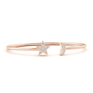 2.25mm HSI2 Pave-Set Diamond Star and Moon Flex Bangle in 9K Rose Gold