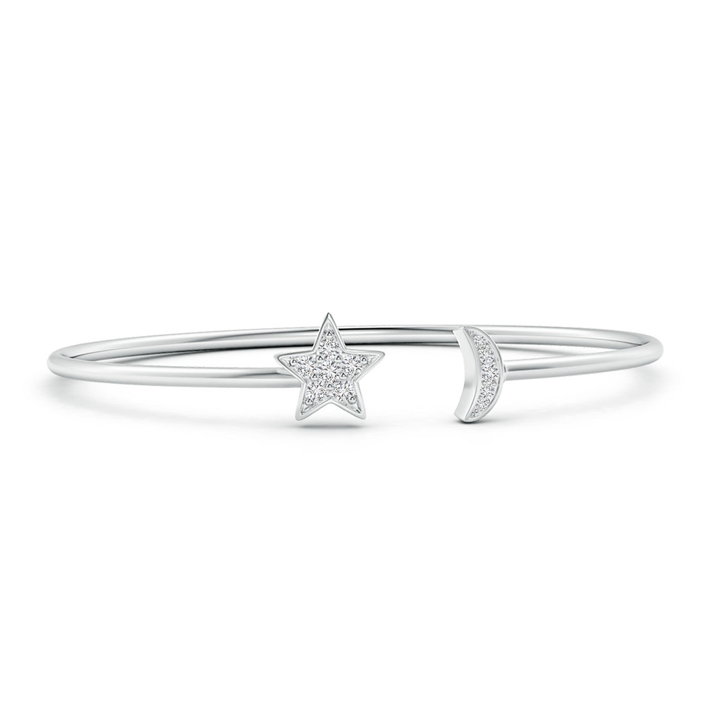 2.25mm HSI2 Pave-Set Diamond Star and Moon Flex Bangle in White Gold