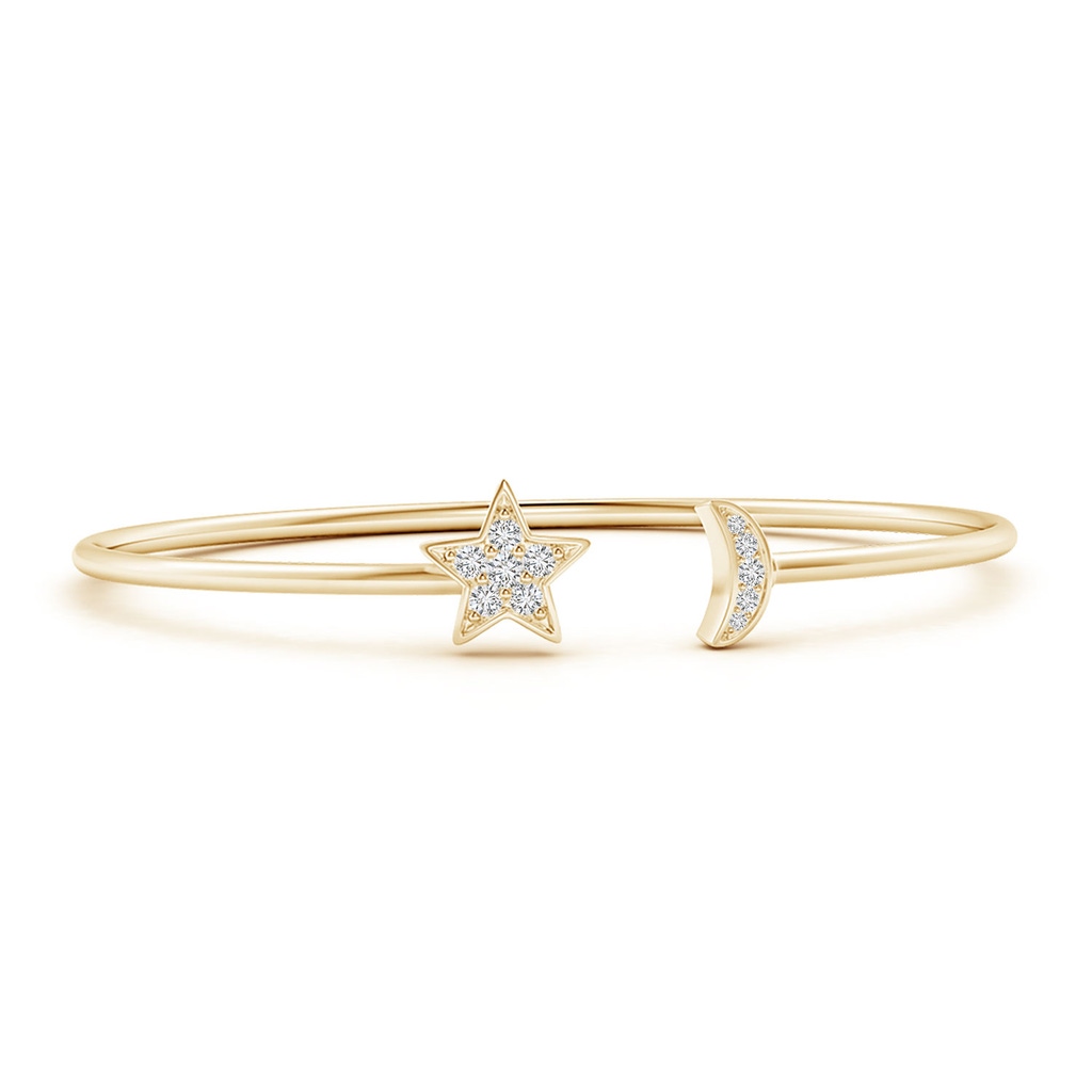 2.25mm HSI2 Pave-Set Diamond Star and Moon Flex Bangle in Yellow Gold