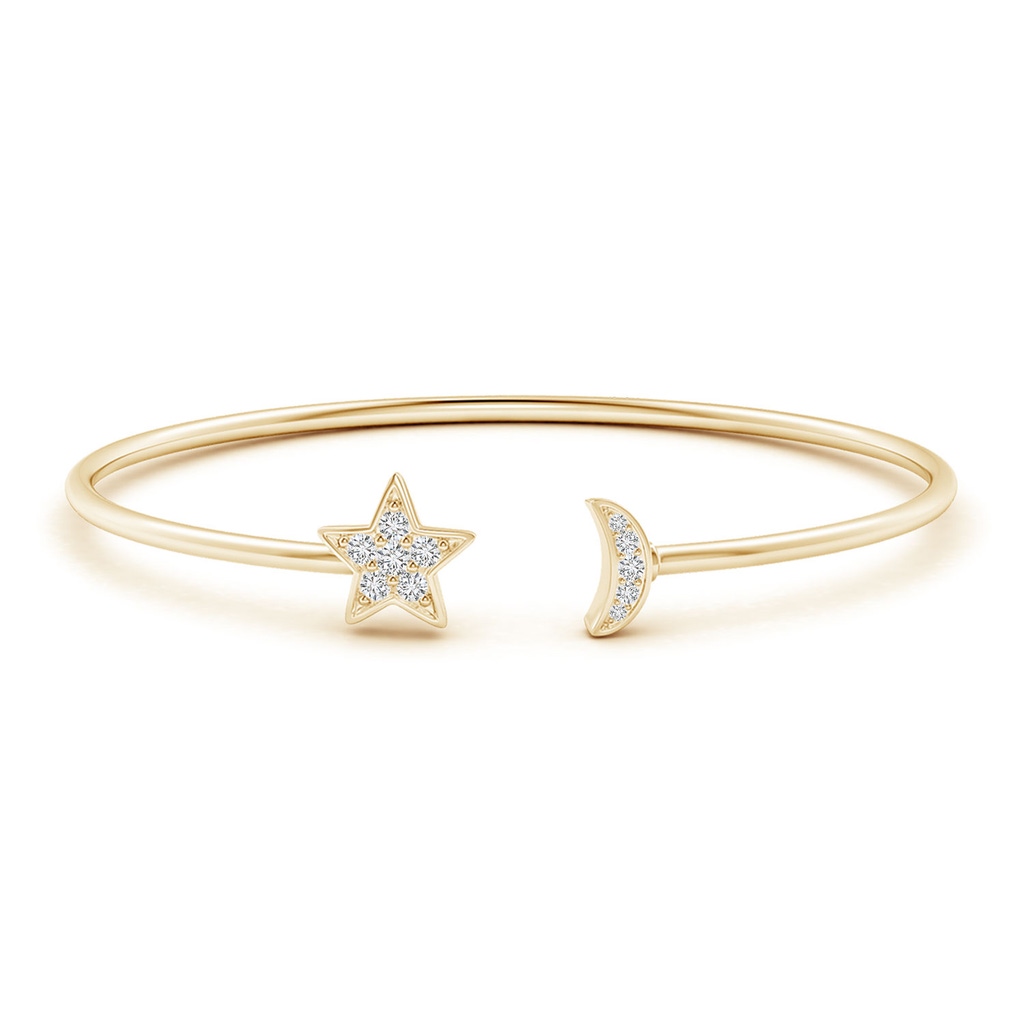 2.25mm HSI2 Pave-Set Diamond Star and Moon Flex Bangle in Yellow Gold Side-1
