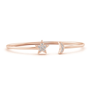 2.25mm IJI1I2 Pave-Set Diamond Star and Moon Flex Bangle in 9K Rose Gold