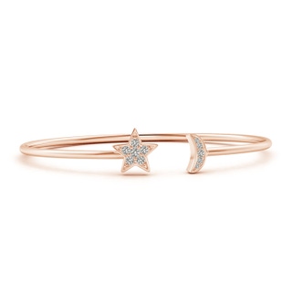 2.25mm KI3 Pave-Set Diamond Star and Moon Flex Bangle in 9K Rose Gold