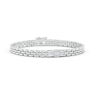 4mm GVS2 Bezel-Set Triangle and Baguette Diamond Bracelet in White Gold