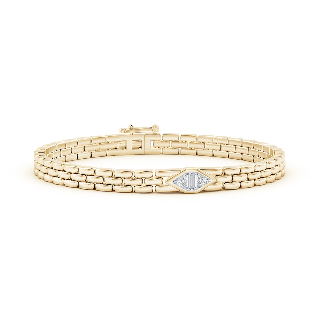 4mm GVS2 Bezel-Set Triangle and Baguette Diamond Bracelet in Yellow Gold