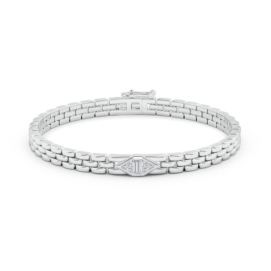 4mm HSI2 Bezel-Set Triangle and Baguette Diamond Bracelet in White Gold side-1