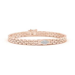 4mm IJI1I2 Bezel-Set Triangle and Baguette Diamond Bracelet in Rose Gold