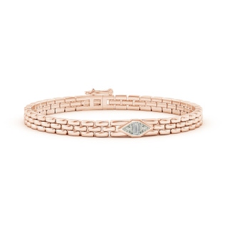 4mm KI3 Bezel-Set Triangle and Baguette Diamond Bracelet in Rose Gold