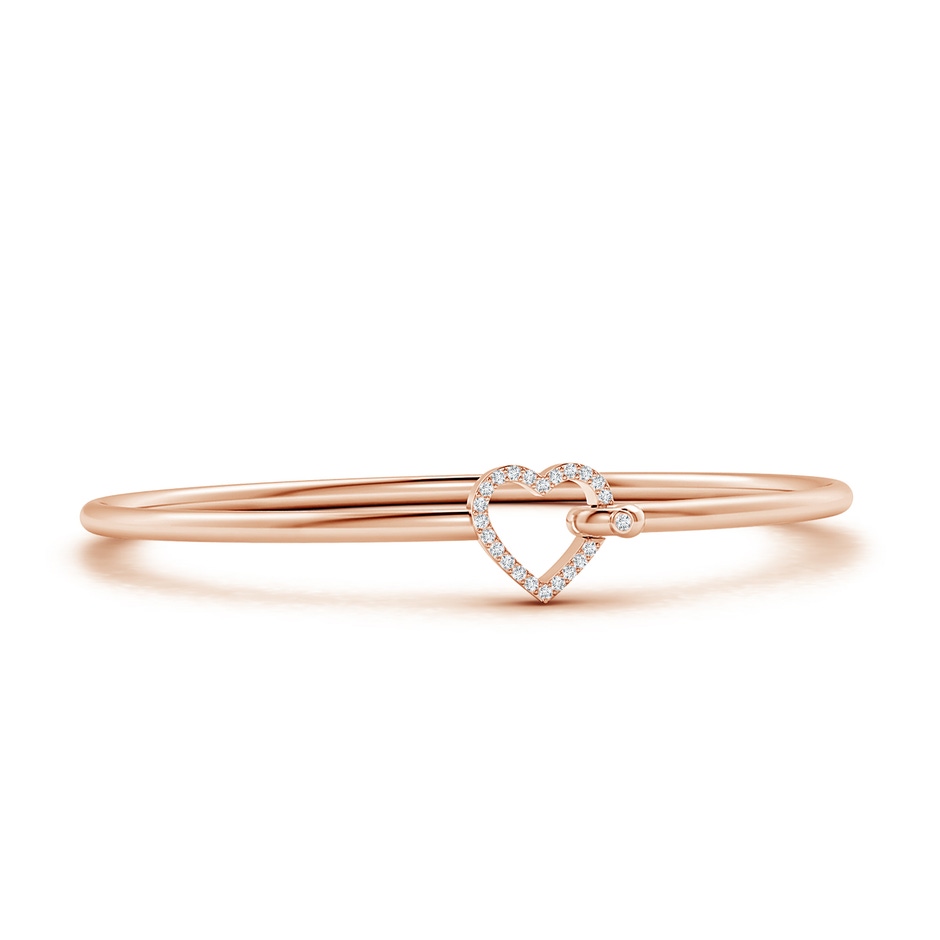 1.3mm GVS2 Diamond Open Heart Hook & Eye Flex Bracelet in Rose Gold 