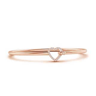 1.3mm HSI2 Diamond Open Heart Hook & Eye Flex Bracelet in 9K Rose Gold