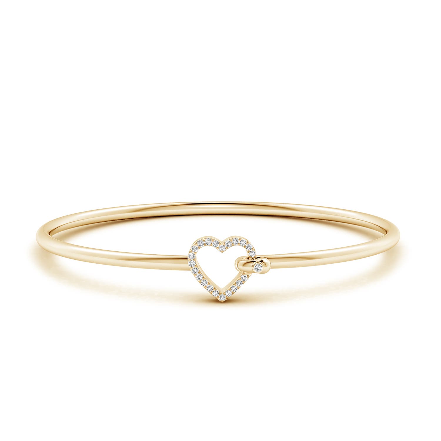 Diamond Open Heart Hook & Eye Flex Bracelet in 14K Yellow