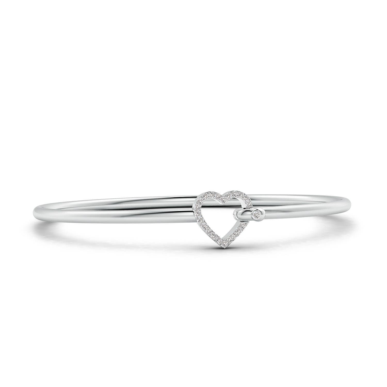 1,3 mm IJI1I2 Diamant-Armband mit offenem Herzverschluss und Hakenverschluss in Weißgold