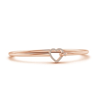 1.3mm KI3 Diamond Open Heart Hook & Eye Flex Bracelet in 10K Rose Gold