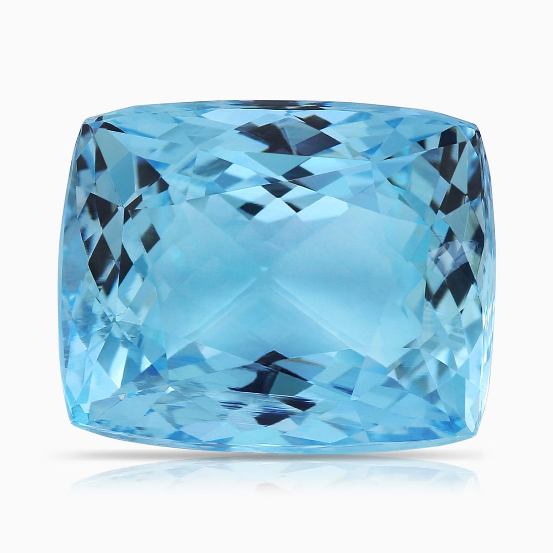 16.79x13.55x10.14mm AA GIA Certified Rectangular Cushion Aquamarine Multi-Link Bracelet With Halo in Rose Gold - stone