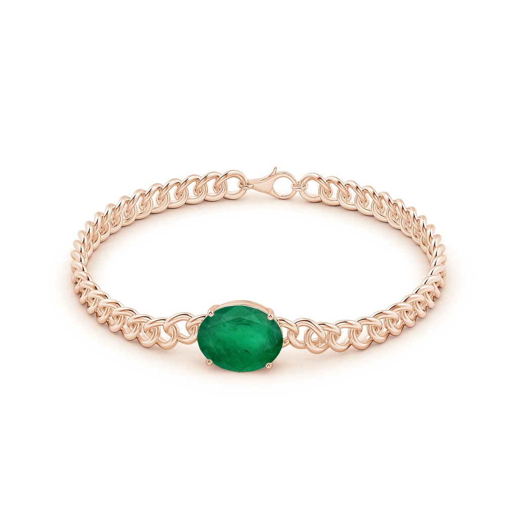 12.02x9.84x6.76mm A GIA Certified East-West Oval Emerald Stackable Bracelet in Rose Gold Side 199