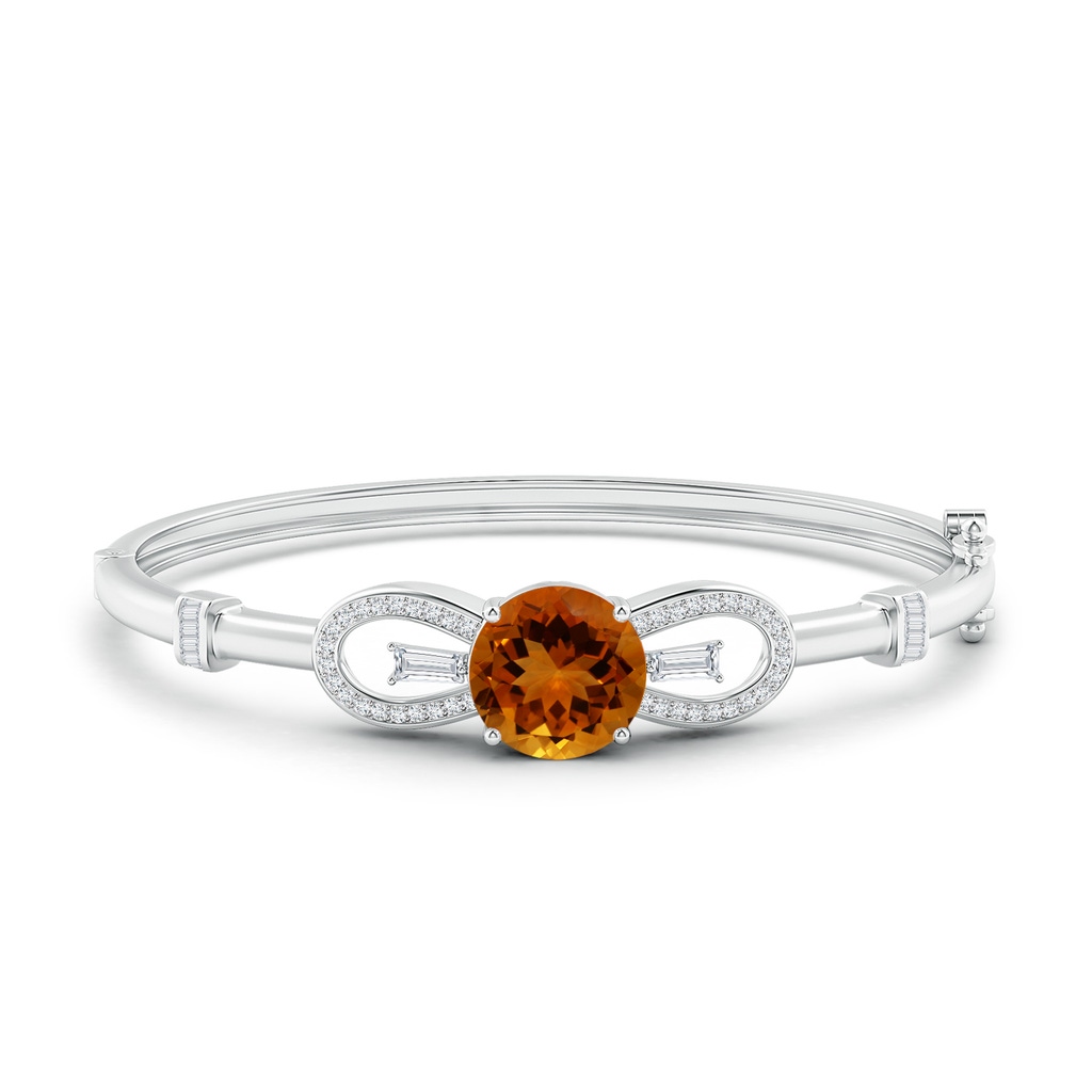 12.12x12.09x8.03mm AAA GIA Certified Round Citrine Infinity Bangle Bracelet in White Gold Side 199