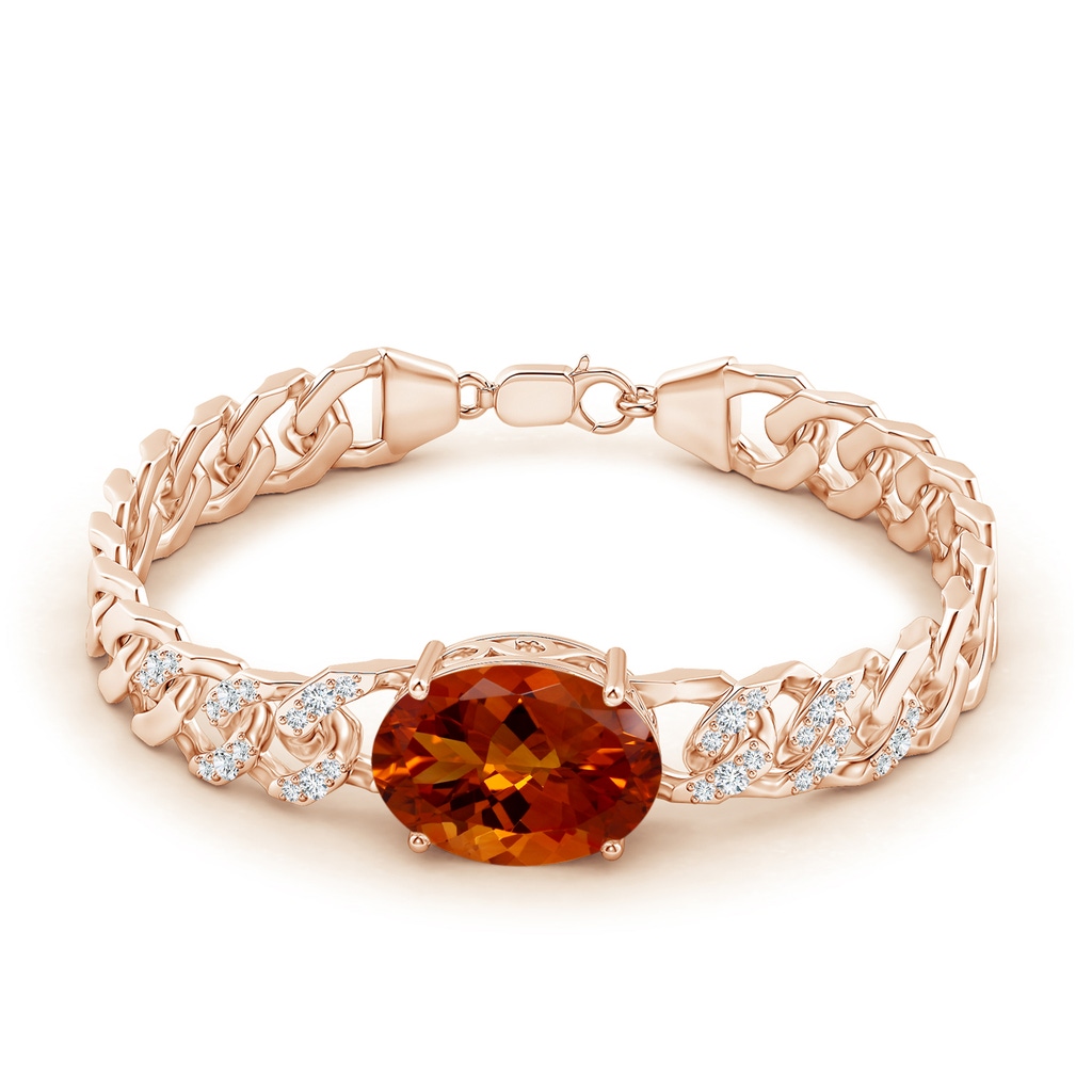 16.06x12.10x8.28mm A GIA Certified Oval Citrine Curb Chain Stackable Bracelet in Rose Gold - side 199