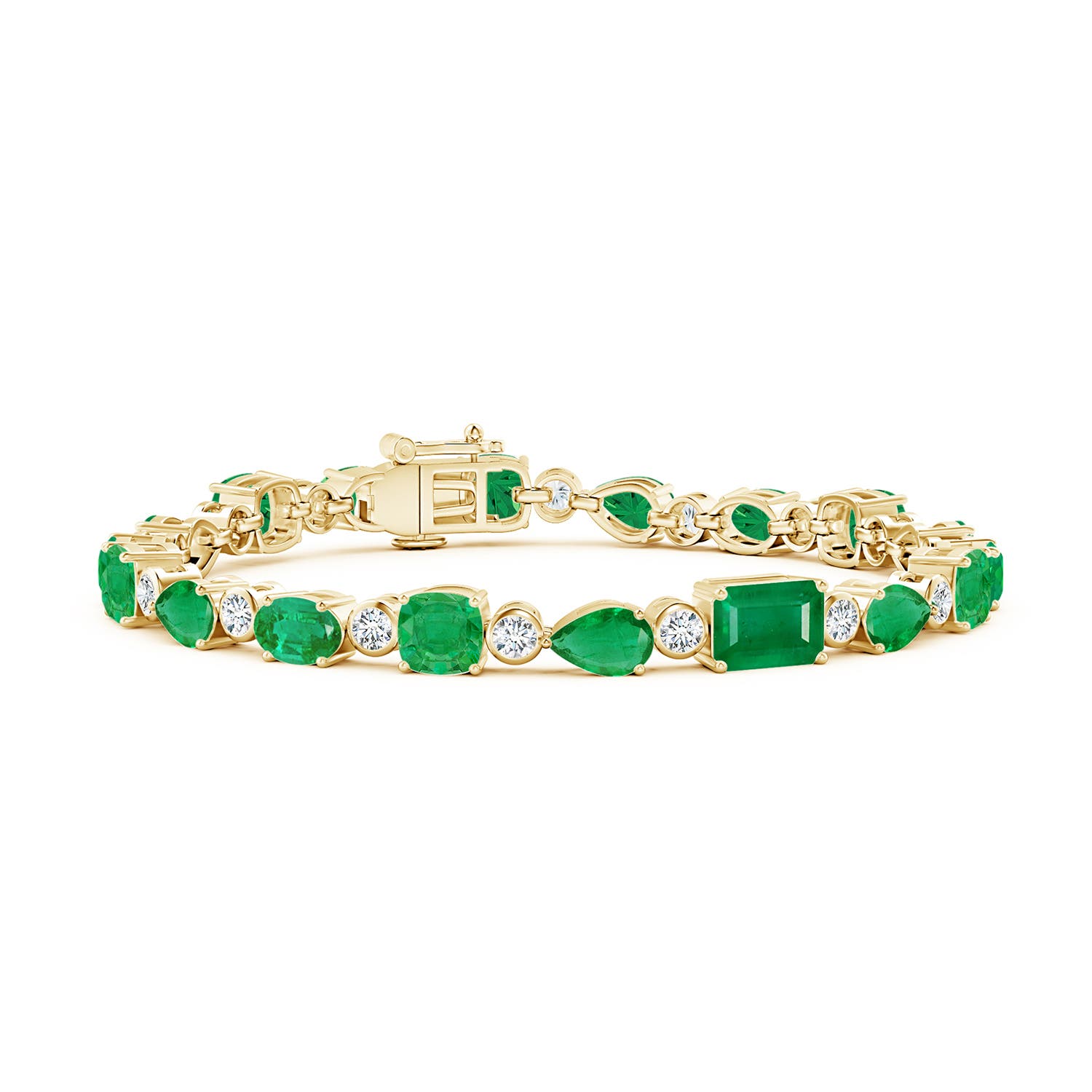 Emerald & Diamond Multi-Shape Tennis Bracelet