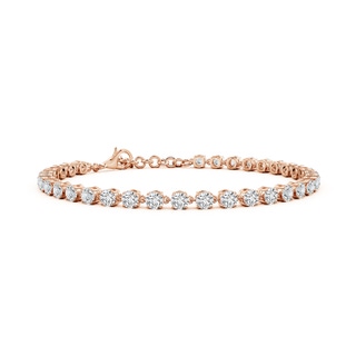 3mm HSI2 Round Diamond Tennis Link Bracelet in 10K Rose Gold