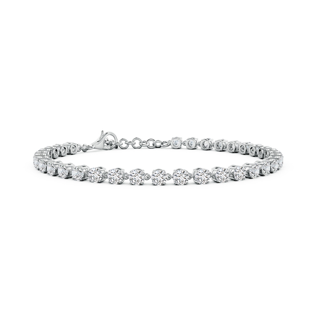 3mm HSI2 Round Diamond Tennis Link Bracelet in White Gold