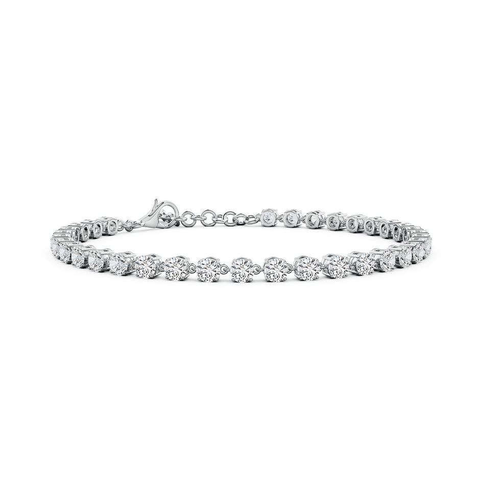 3mm HSI2 Round Diamond Tennis Link Bracelet in White Gold 