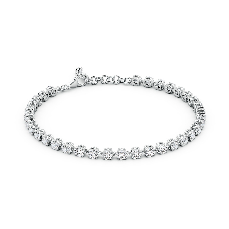 3mm HSI2 Round Diamond Tennis Link Bracelet in White Gold side 199