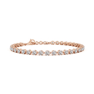 3mm IJI1I2 Round Diamond Tennis Link Bracelet in Rose Gold