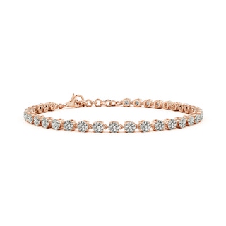 3mm KI3 Round Diamond Tennis Link Bracelet in Rose Gold