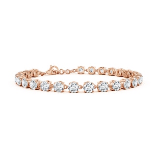4.1mm GVS2 Round Diamond Tennis Link Bracelet in 18K Rose Gold