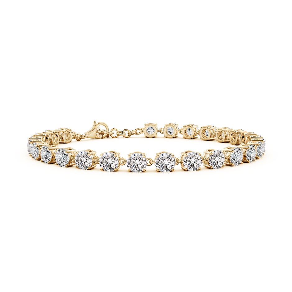 4.1mm IJI1I2 Round Diamond Tennis Link Bracelet in Yellow Gold 