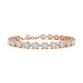 5.1mm HSI2 Round Diamond Tennis Link Bracelet in 9K Rose Gold