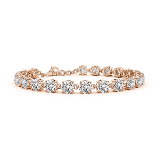 5.1mm IJI1I2 Round Diamond Tennis Link Bracelet in 18K Rose Gold