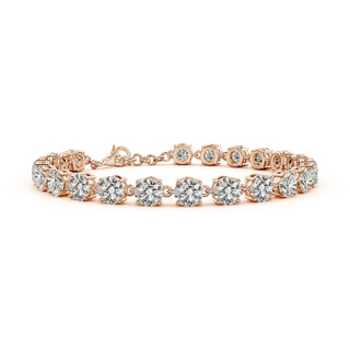 5.1mm KI3 Round Diamond Tennis Link Bracelet in 18K Rose Gold