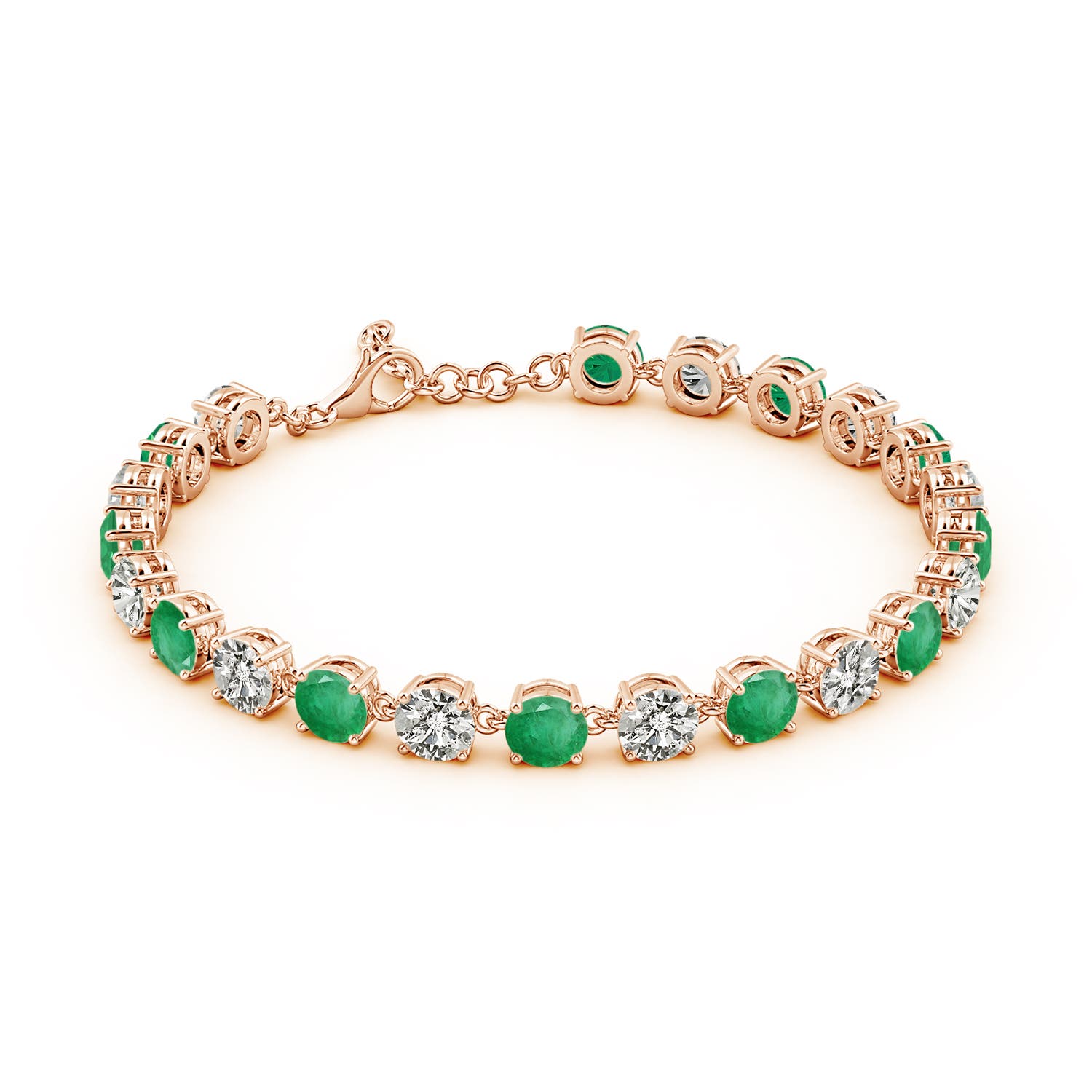 A - Emerald / 12.01 CT / 14 KT Rose Gold