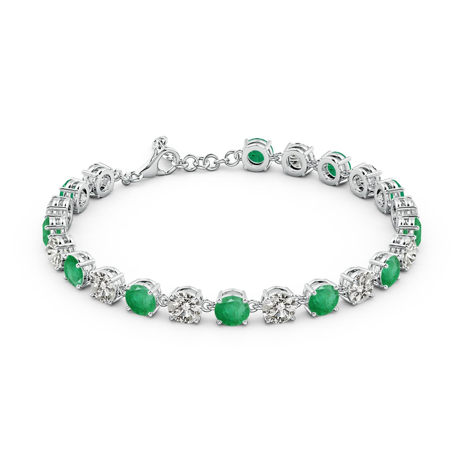 A - Emerald / 12.01 CT / 14 KT White Gold