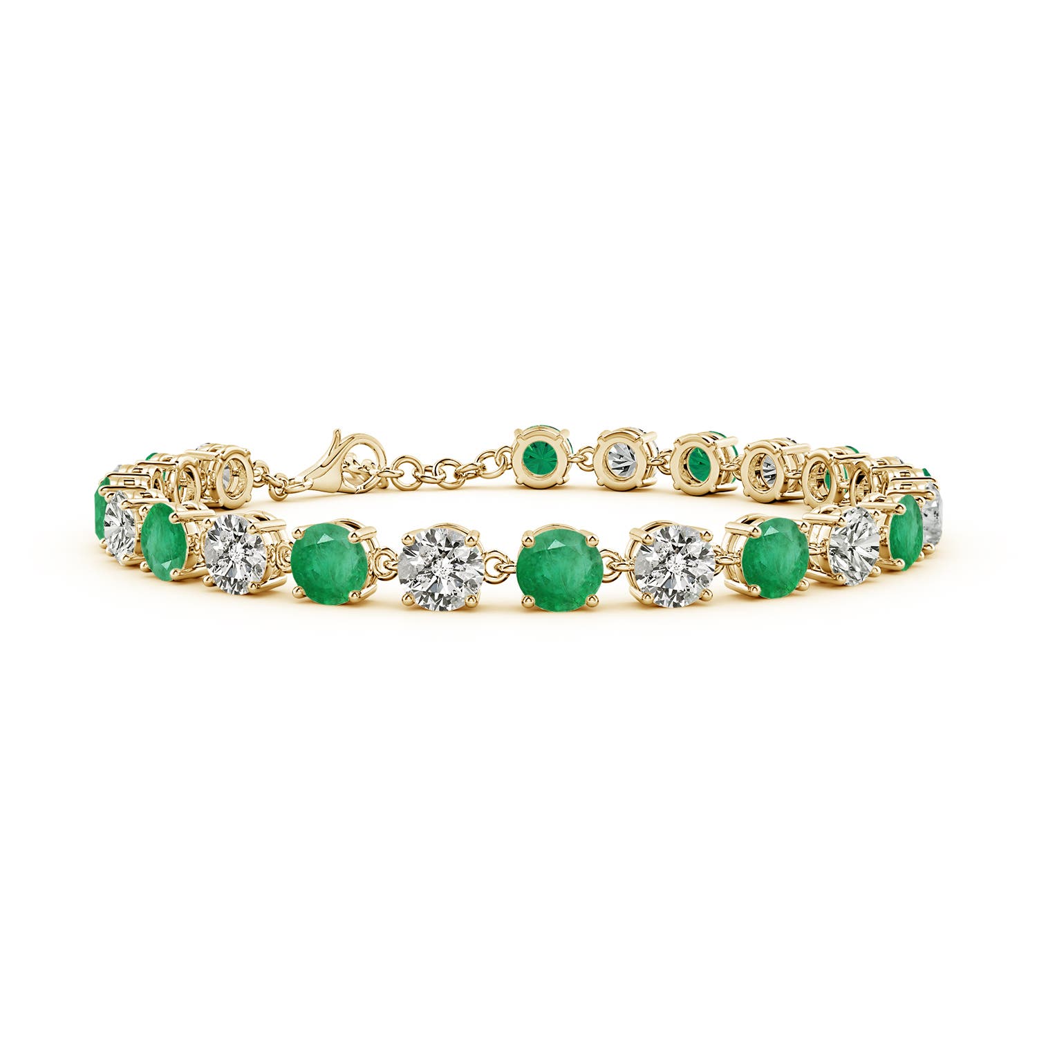 A - Emerald / 12.01 CT / 14 KT Yellow Gold