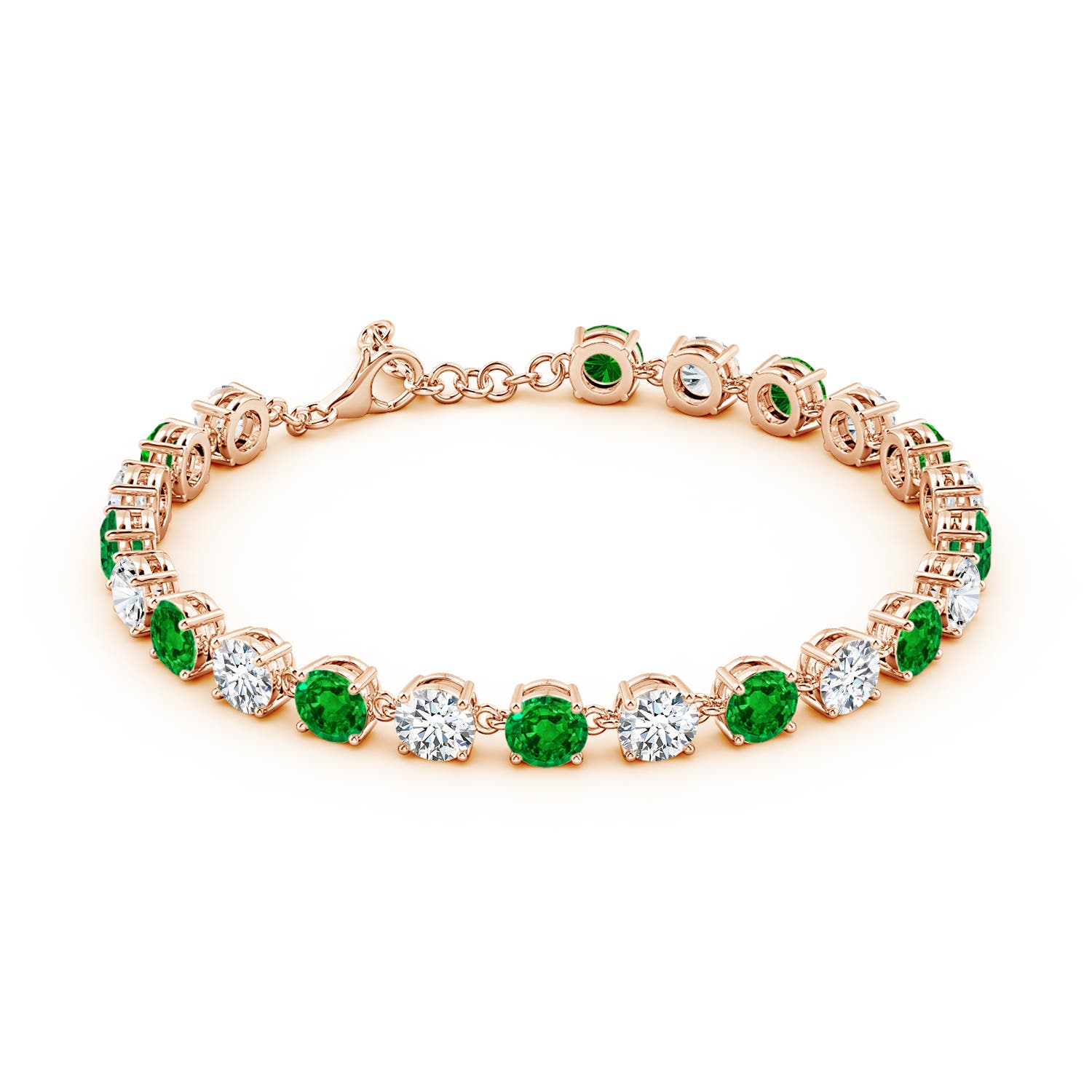 AAAA - Emerald / 12.01 CT / 14 KT Rose Gold