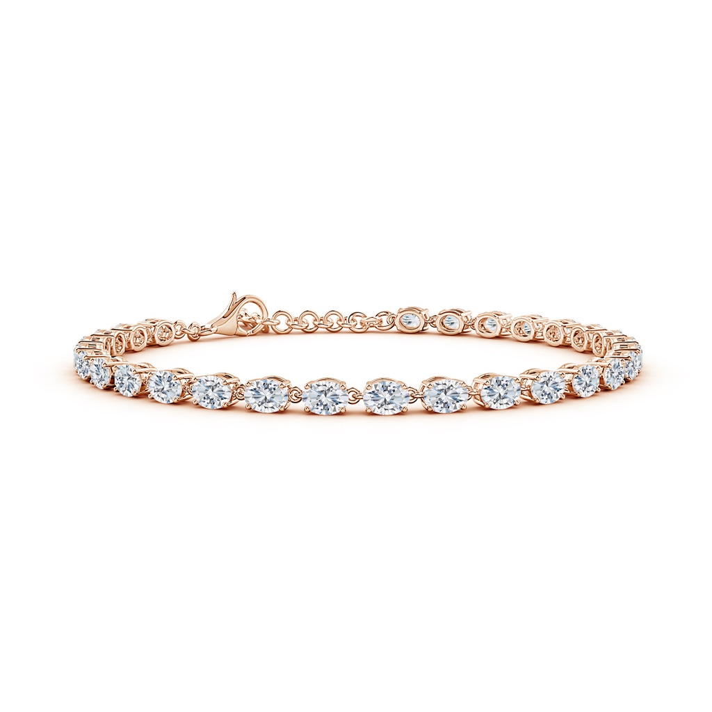 4x3mm GVS2 Oval Diamond Tennis Link Bracelet in Rose Gold