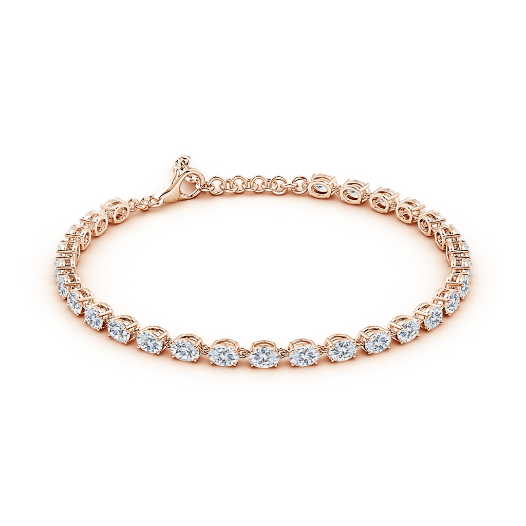 4x3mm GVS2 Oval Diamond Tennis Link Bracelet in Rose Gold - side 199