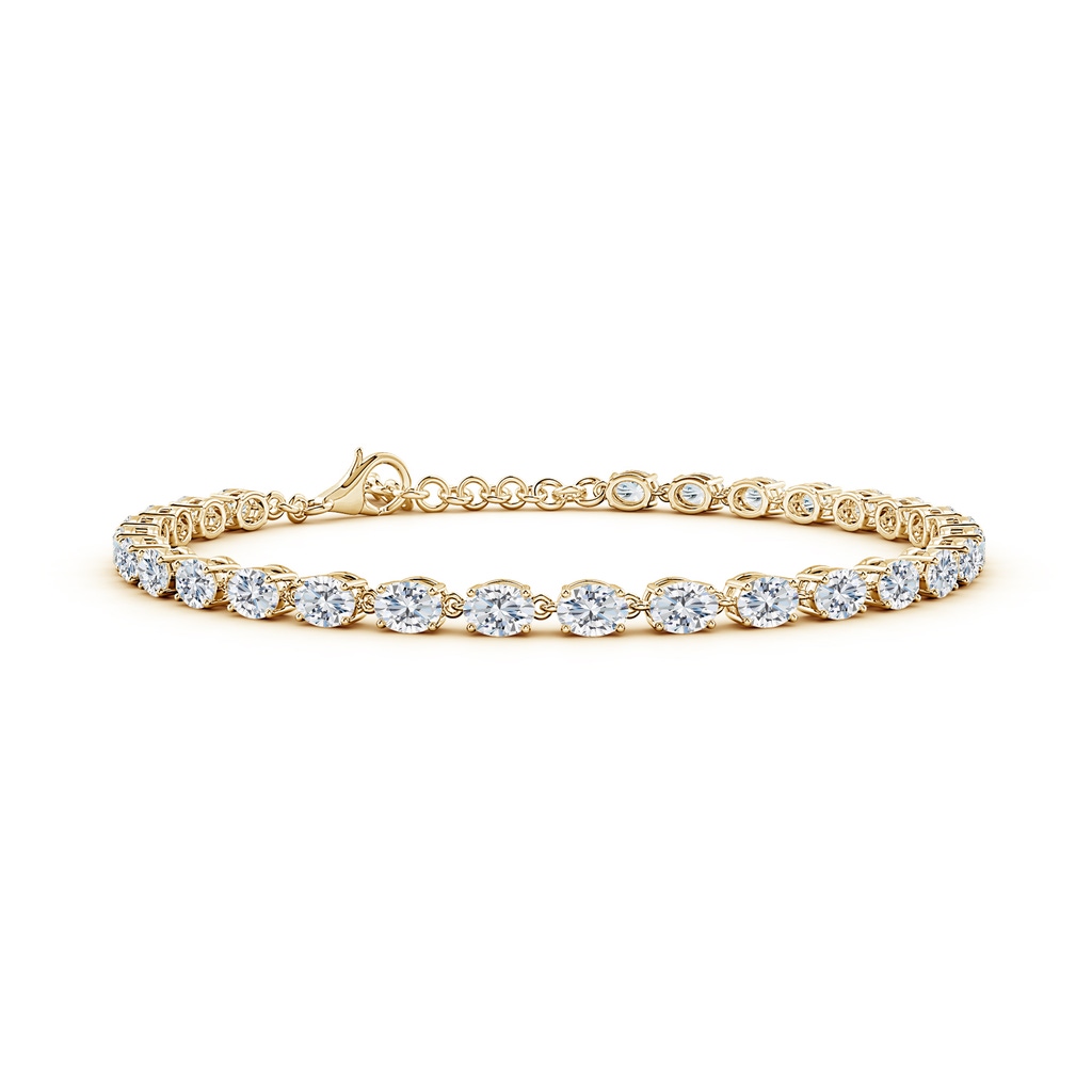 4x3mm GVS2 Oval Diamond Tennis Link Bracelet in Yellow Gold